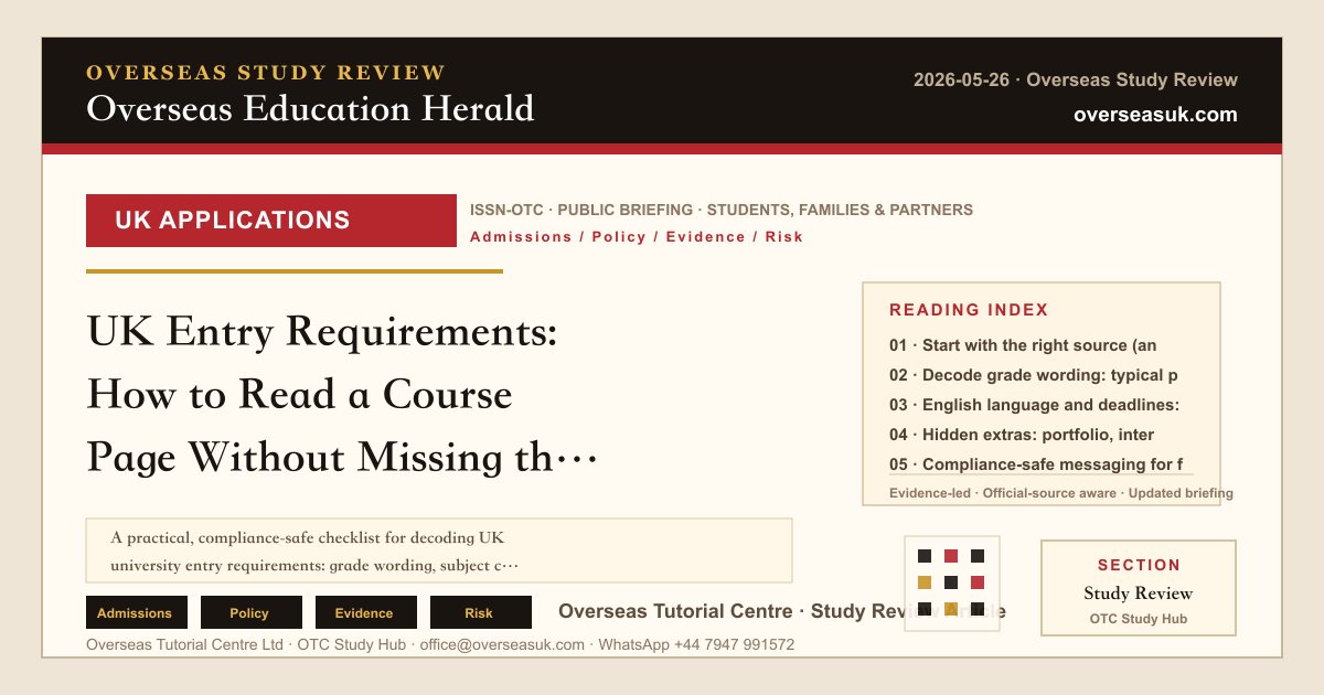 UK Entry Requirements: How to Read a Course Page Without Missing the ...