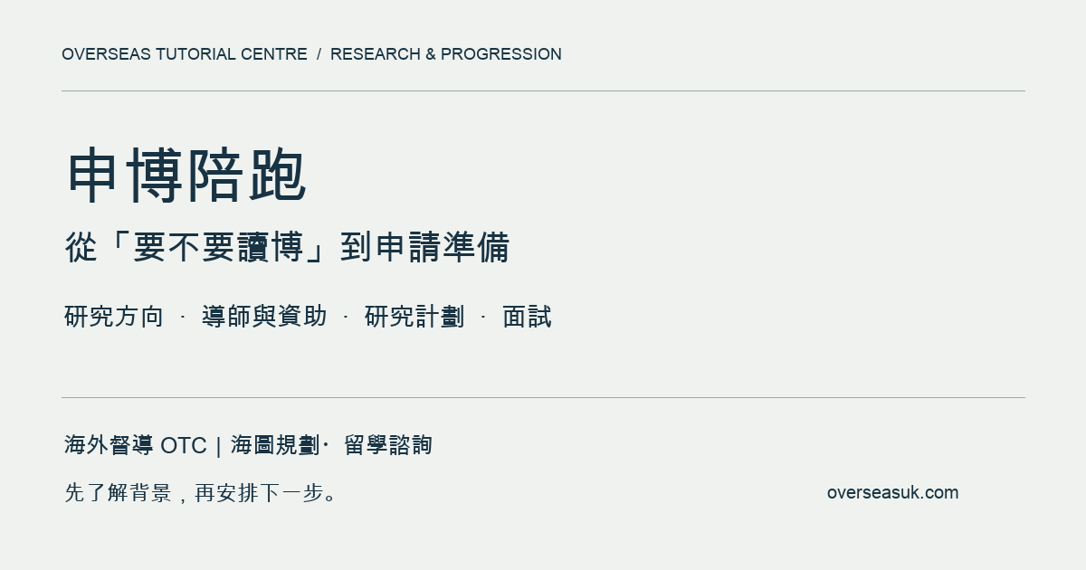 申博陪跑:研究方向、導師與資助、研究計劃及面試