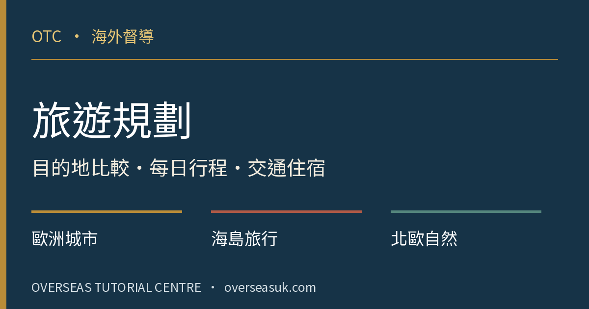 旅遊規劃:目的地比較、每日行程、交通住宿